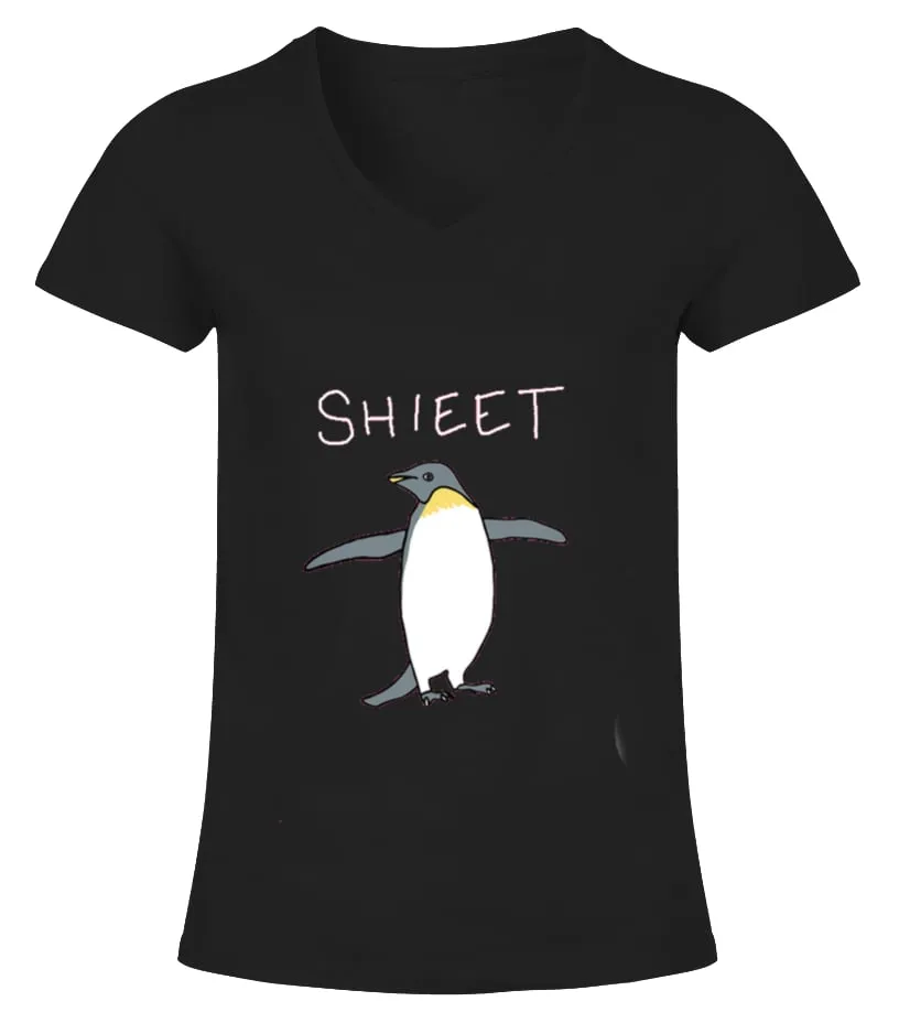shieet a penguin Camiseta cuello pico Mujer