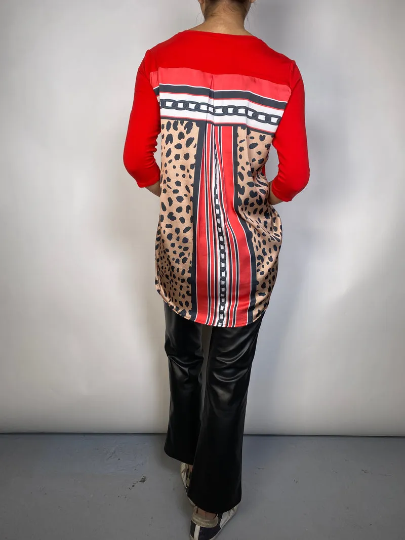 SINGOLARE Polera Espalda Animal Print