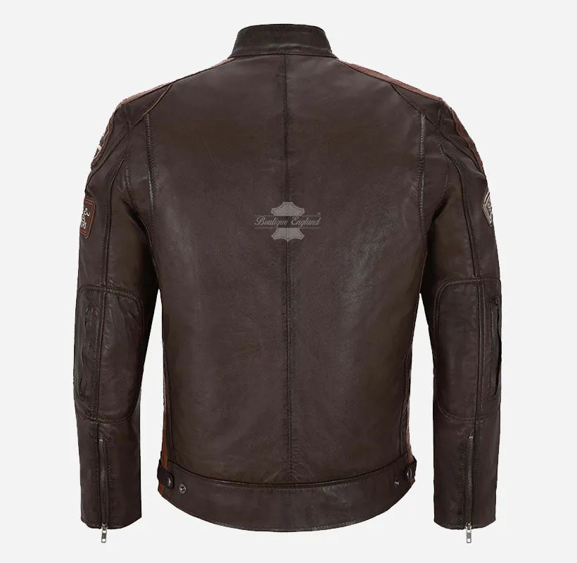 SIZMA MEN'S BIKER LEATHER JACKET SOFT LEATHER MOTORCYCLE JACKET