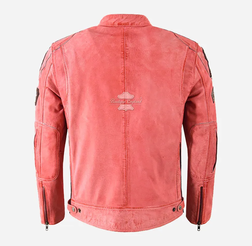 SIZMA MEN'S BIKER LEATHER JACKET SOFT LEATHER MOTORCYCLE JACKET