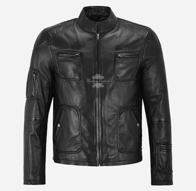 STAR TREK Black Men's Leather Jacket Soft Lamb Napa Fashion Jacket