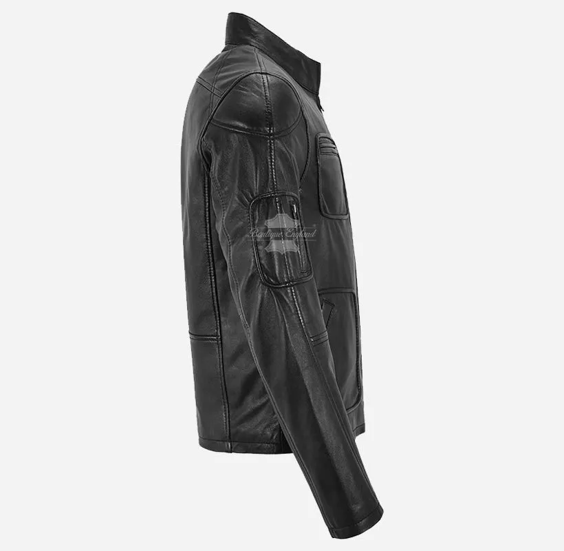 STAR TREK Black Men's Leather Jacket Soft Lamb Napa Fashion Jacket