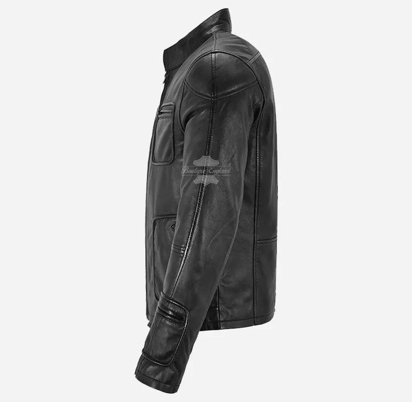 STAR TREK Black Men's Leather Jacket Soft Lamb Napa Fashion Jacket