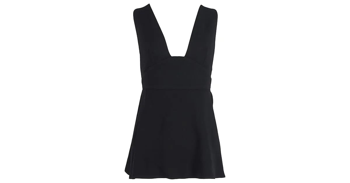 Stella Mc Cartney Stella McCartney Top con espalda cruzada en viscosa negra Negro 