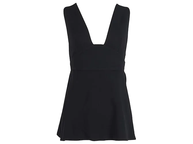 Stella Mc Cartney Stella McCartney Top con espalda cruzada en viscosa negra Negro 