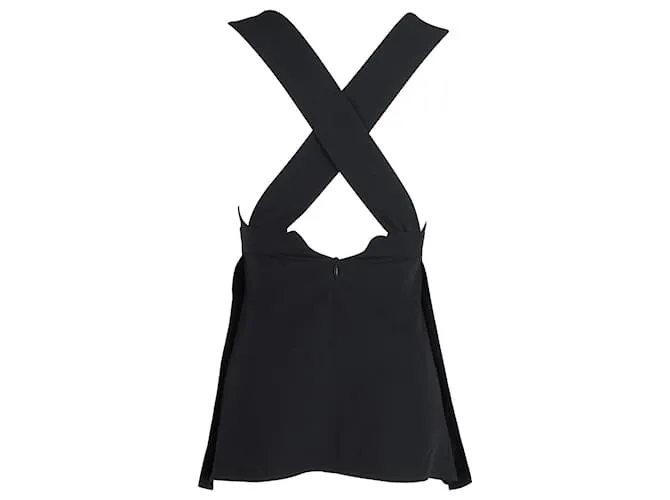 Stella Mc Cartney Stella McCartney Top con espalda cruzada en viscosa negra Negro 