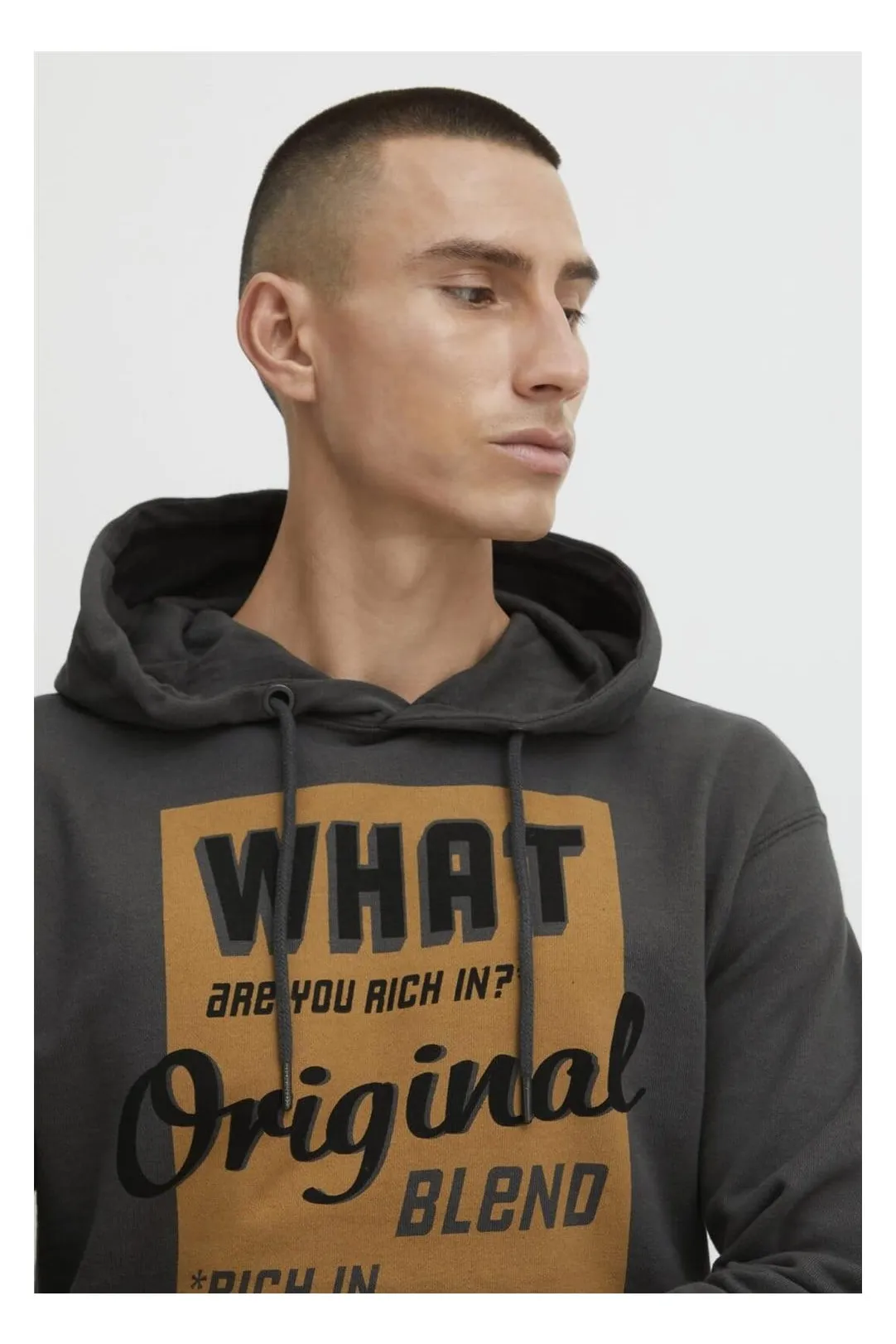 Sudadera con capucha hombre gris