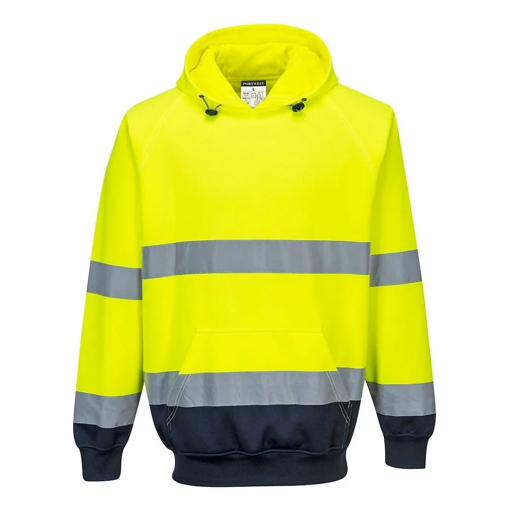 Sudadera de alta visibilidad bicolor con capucha 