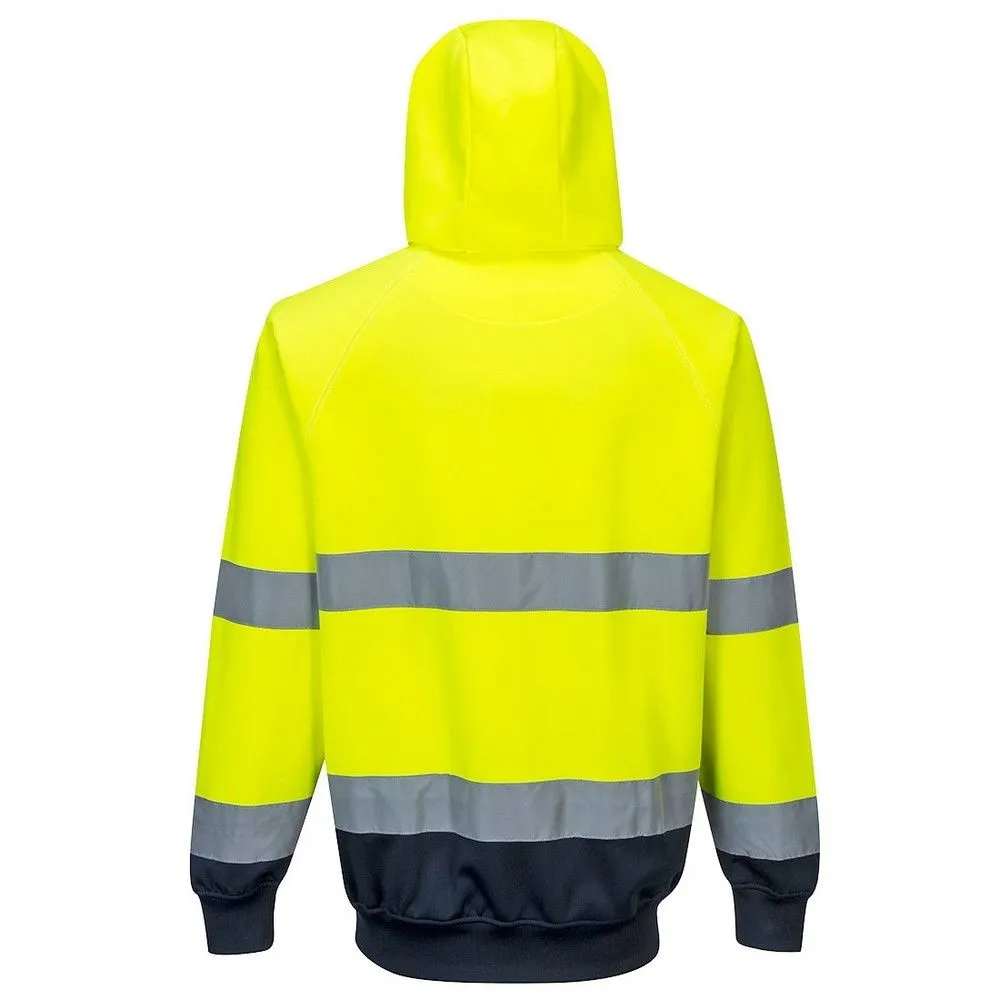 Sudadera de alta visibilidad bicolor con capucha 