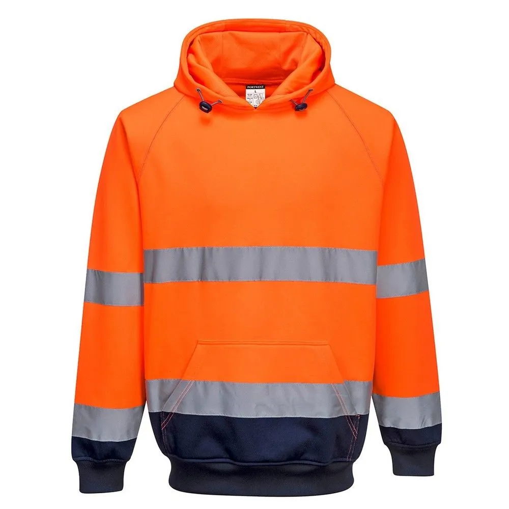 Sudadera de alta visibilidad bicolor con capucha 