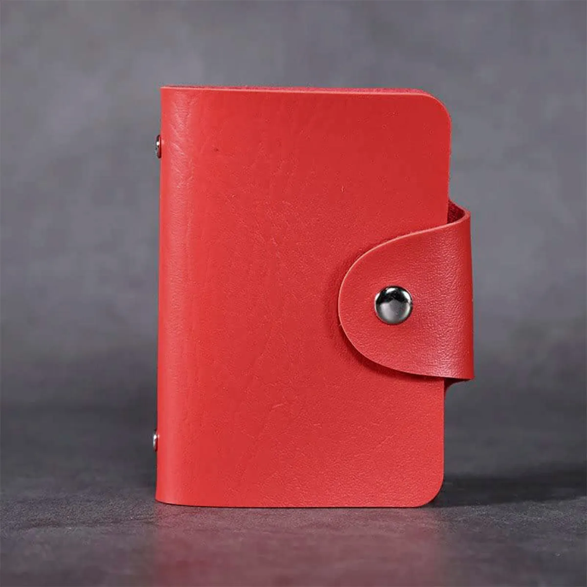 Tarjetero con Broche color Rojo