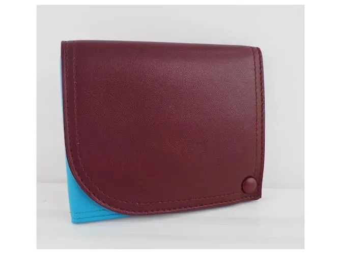 Tarjetero de cuero Bottega Veneta Tarjetero de cuero en excelente estado Roja 