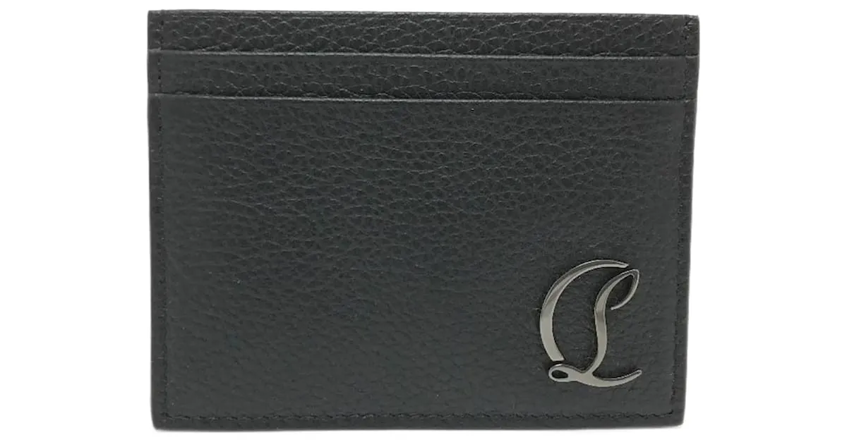 Tarjetero de cuero negro Christian Louboutin 