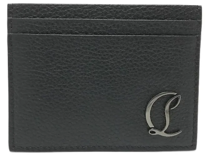 Tarjetero de cuero negro Christian Louboutin 