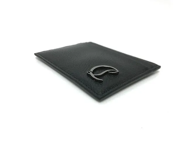 Tarjetero de cuero negro Christian Louboutin 