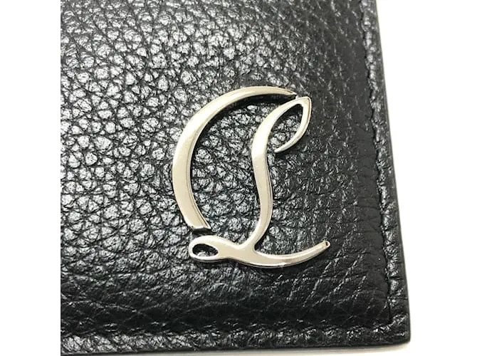 Tarjetero de cuero negro Christian Louboutin 
