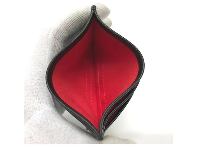 Tarjetero de cuero negro Christian Louboutin 