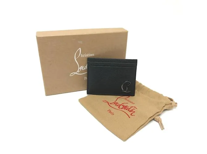 Tarjetero de cuero negro Christian Louboutin 