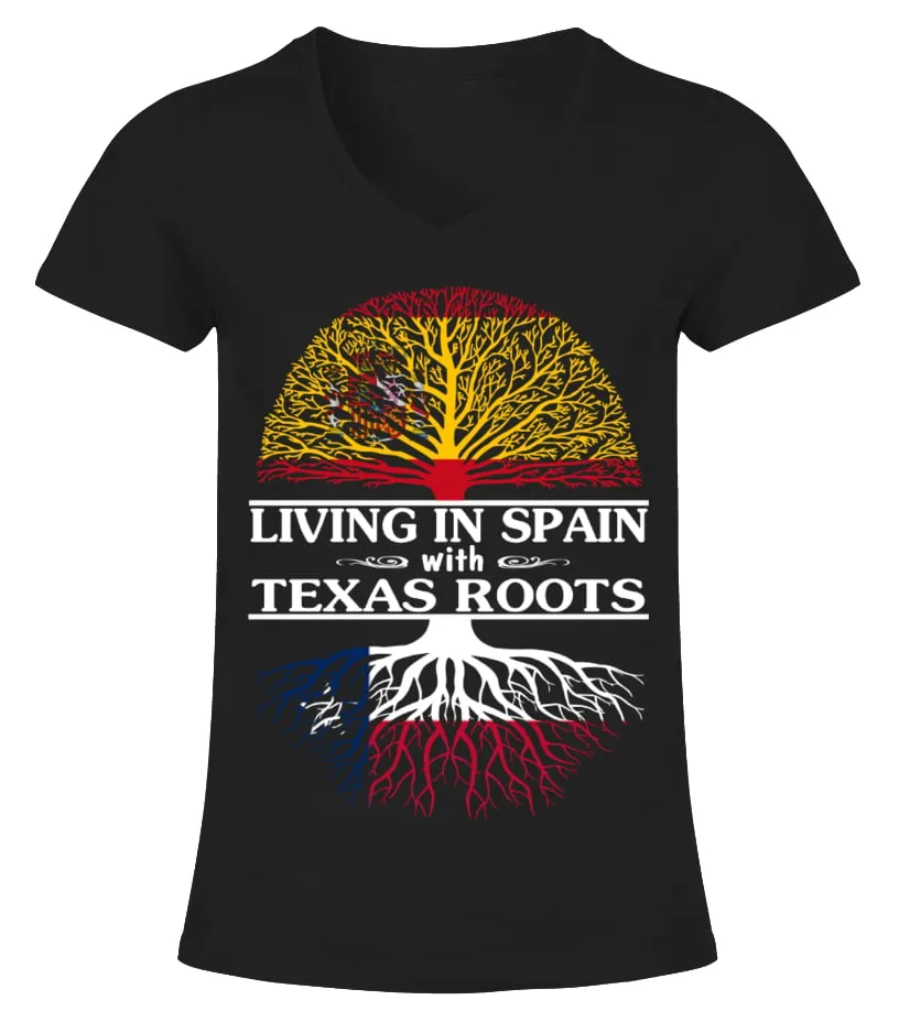TEXAS ROOTS  SPAIN CAMISETA CUELLO PICO MUJER