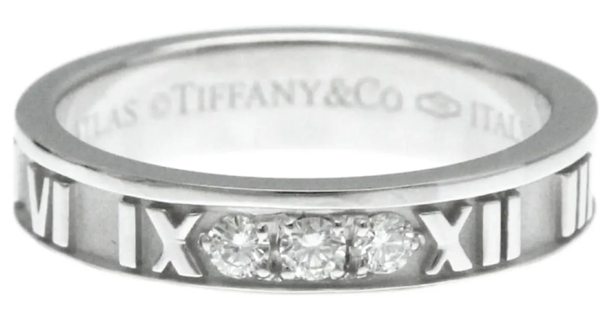 Tiffany & Co Anillo de diamante de moda en oro blanco Tiffany Atlas (18K) Plata 