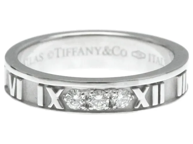 Tiffany & Co Anillo de diamante de moda en oro blanco Tiffany Atlas (18K) Plata 