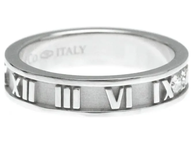 Tiffany & Co Anillo de diamante de moda en oro blanco Tiffany Atlas (18K) Plata 