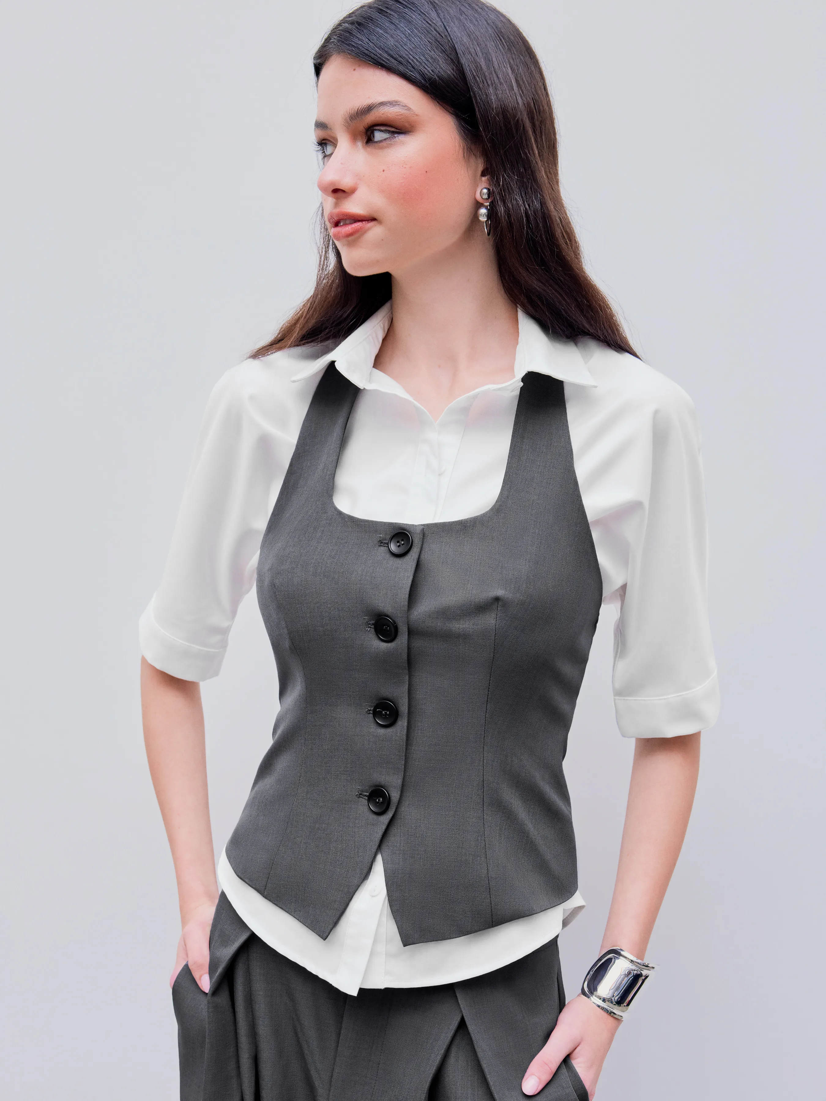 Top con Botones Halter