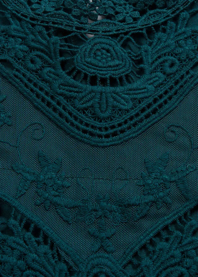 Top con detalle victoriano Verde petróleo