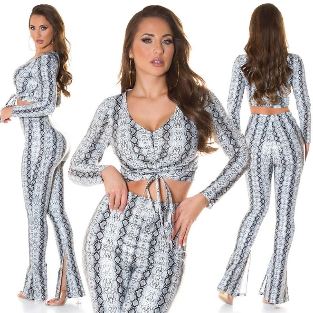 Top corto serpiente Blanco
