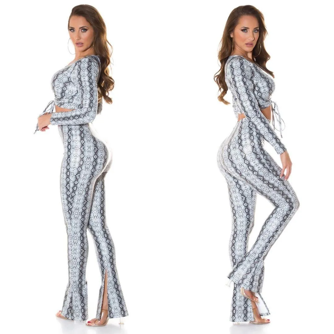 Top corto serpiente Blanco