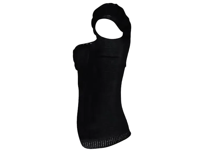 Top desgastado con escote corazón en acrílico negro de Saint Laurent 
