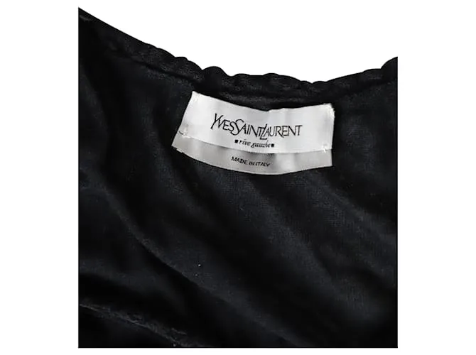 Top desgastado con escote corazón en acrílico negro de Saint Laurent 