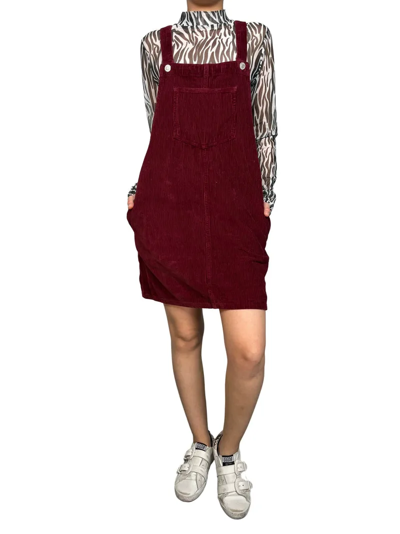 TOPSHOP Vestido Burdeo Cotelé