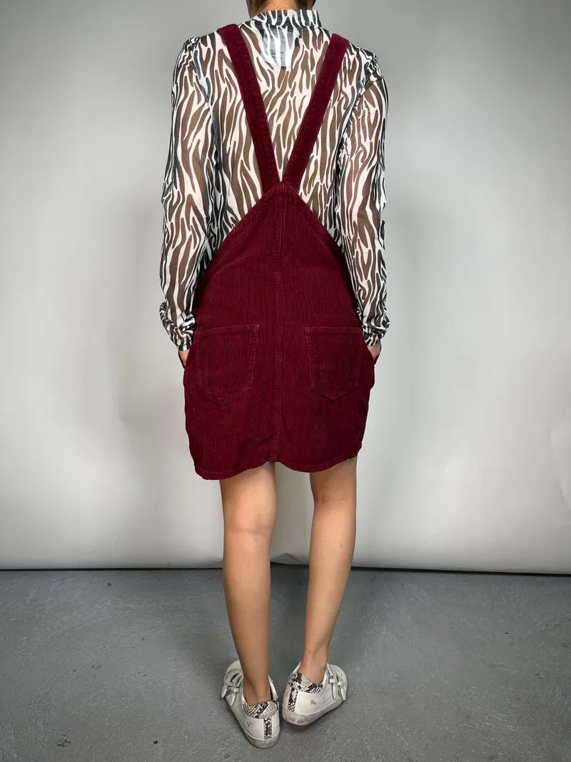 TOPSHOP Vestido Burdeo Cotelé