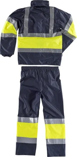 Traje de agua bicolor con cintas reflectantes Marino / Amarillo