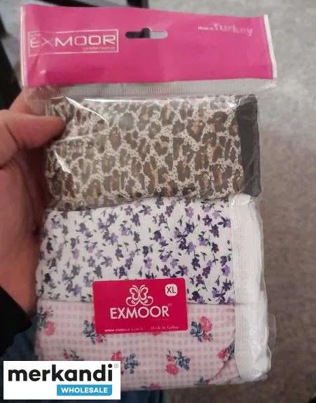 Turquía ofrece calzoncillos de mujer de alta calidad en paquete de 3 con colores mezclados para la venta al por mayor, muy de mo
