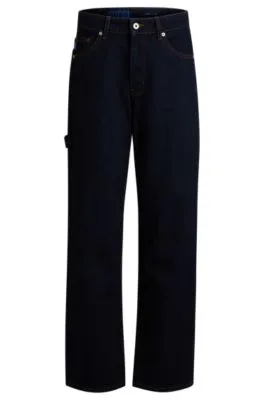 Vaqueros baggy fit de denim rígido azul oscuro