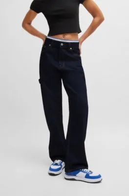 Vaqueros baggy fit de denim rígido azul oscuro