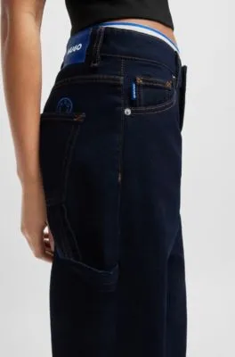 Vaqueros baggy fit de denim rígido azul oscuro