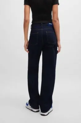 Vaqueros baggy fit de denim rígido azul oscuro