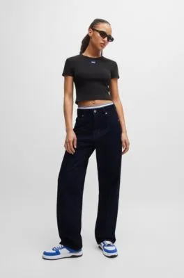 Vaqueros baggy fit de denim rígido azul oscuro