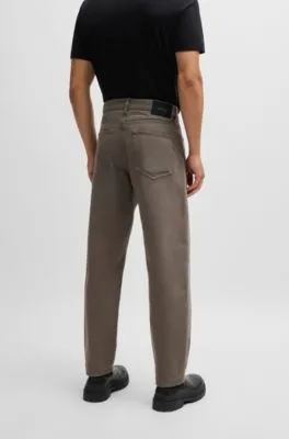 Vaqueros baggy fit en denim italiano beige