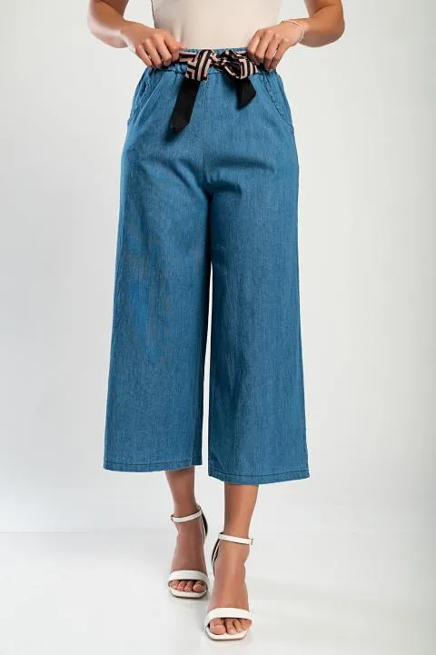 Vaqueros con cintura elástica, azul