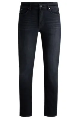 Vaqueros Delaware slim fit de denim italiano negro supersuave