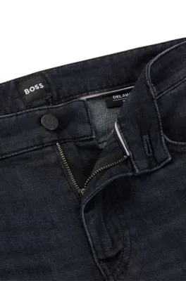 Vaqueros Delaware slim fit de denim italiano negro supersuave