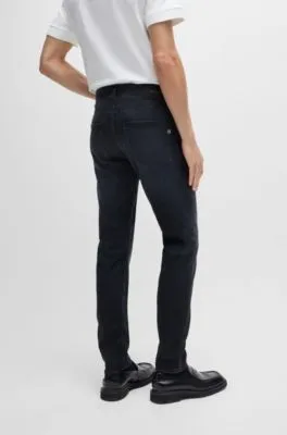 Vaqueros Delaware slim fit de denim italiano negro supersuave