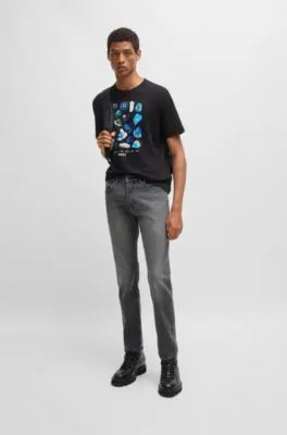 Vaqueros Delaware slim fit en cómodo denim elástico negro
