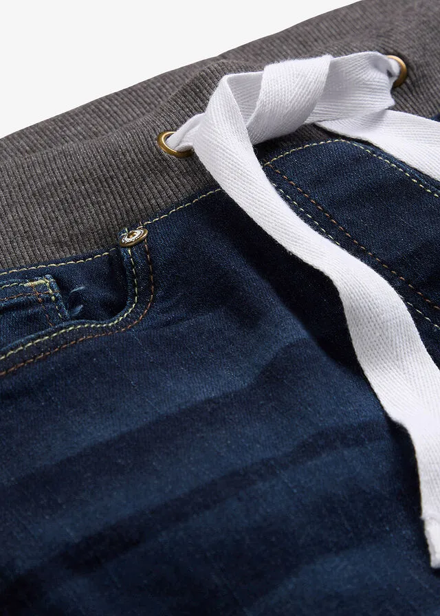 Vaqueros elásticos estilo boyfriend con cintura cómoda Vaquero oscuro