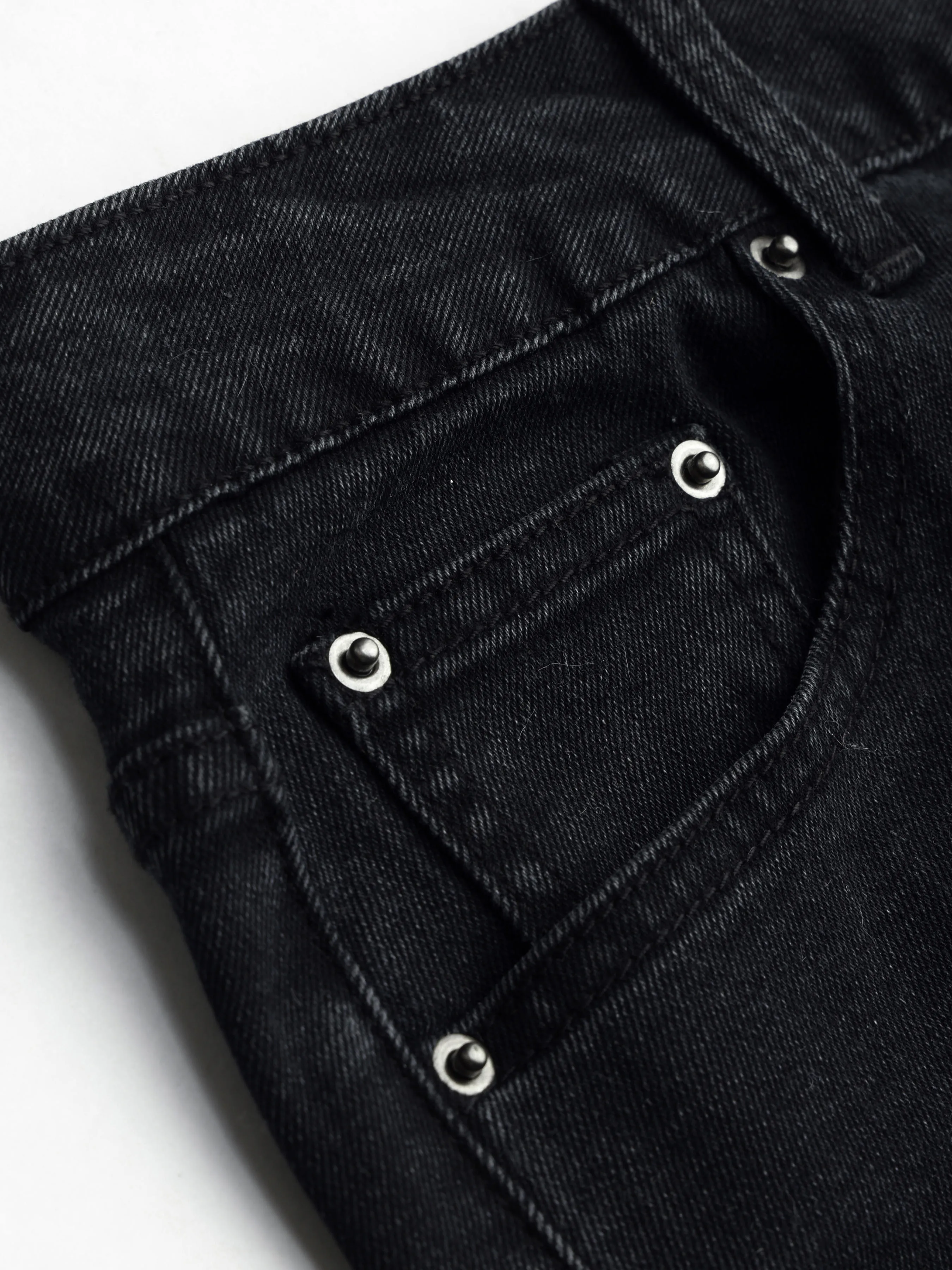  Vaqueros Mom Recortados de Cintura Alta con Botón de Bolsillo de Denim