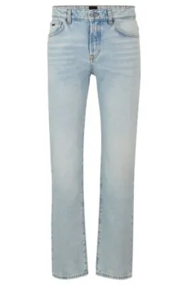 Vaqueros regular fit de denim rígido azul